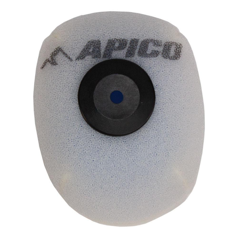 Gray foam air filter with a black circular center and blue dot, featuring the "APICO" logo printed in black on the top, designed for Gas Gas TXT/TXT Pro models 125/250/300 2023.