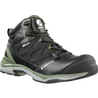 Albatros olive safety boots with mid-height, black accents, reinforced toe, and rugged sole.