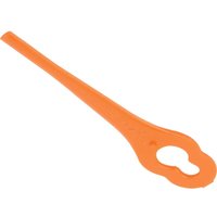 Orange plastic blade for Lidl FAT18 B2 Florabest, elongated with a rounded end and hole for attachment.