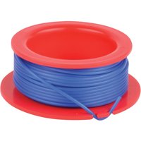 Red spool with blue 1.5mm x 7m line by Alm Manufacturing, compact and neatly wound.