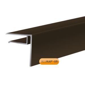 Brown Alukap-XR 3m End Stop Bar made of durable material, featuring a sleek profile with a 10mm width, designed for effective sealing and support in construction applications.