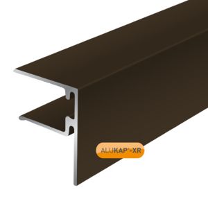 Brown 3m End Stop Bar made of durable material, featuring a 25mm width and a sleek design with a visible profile, labeled with "ALUKAP-XR."