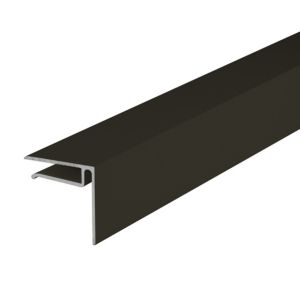 Brown Alukap-XR 4.8m End Stop Bar made of durable material, featuring a sleek design with a 6.4mm profile, ideal for securing roof glazing.