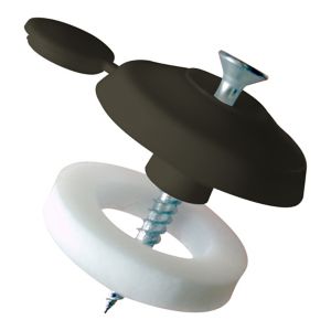 Brown plastic fixing button with a white washer and a metal screw, designed for securing 10-35mm Axiome panels, available in a pack of 50.