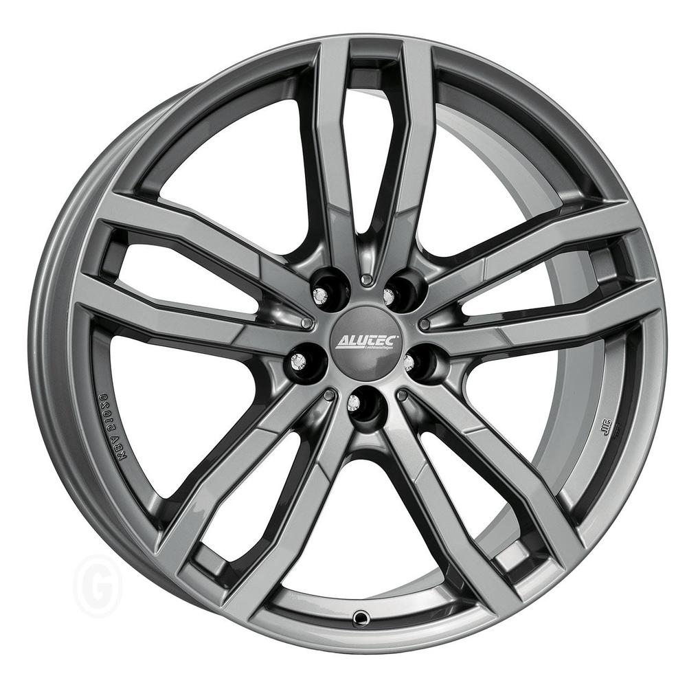 Set of 4 Alutec DriveX alloy wheels in gunmetal, featuring a sleek, multi-spoke design, 21x9.5 inch size, ET53 offset, 5x130 PCD, and a 71.5mm centre bore.