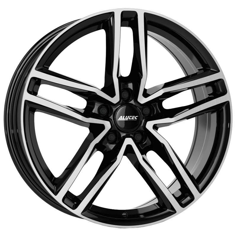 Alutec Ikenu alloy wheel in diamond black and polished finish, featuring a sleek 5-spoke design, 18x8 inch size, ET38 offset, 5x112 PCD, and 66.5mm centre bore.