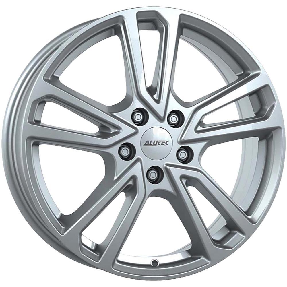 Alutec Tormenta alloy wheel in Polar Silver, 17x7 inches, featuring a sleek design with five double spokes and a 57.1mm centre bore, suitable for 5x112 PCD vehicles.