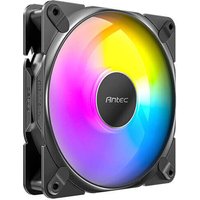Black Antec TQ 12025 ARGB computer case fan with multicolor LED lighting, 12 cm, 3-pack.