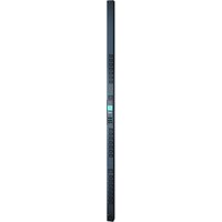 Black APC Rack PDU 2G with 21 C13 and 3 C19 outlets, vertical ZeroU design, digital display, and switching capability.