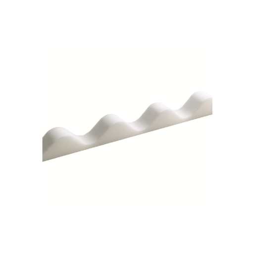 White, wavy eaves filler made of durable material, designed for 3-inch profiles, packaged in a set of six pieces for easy installation.