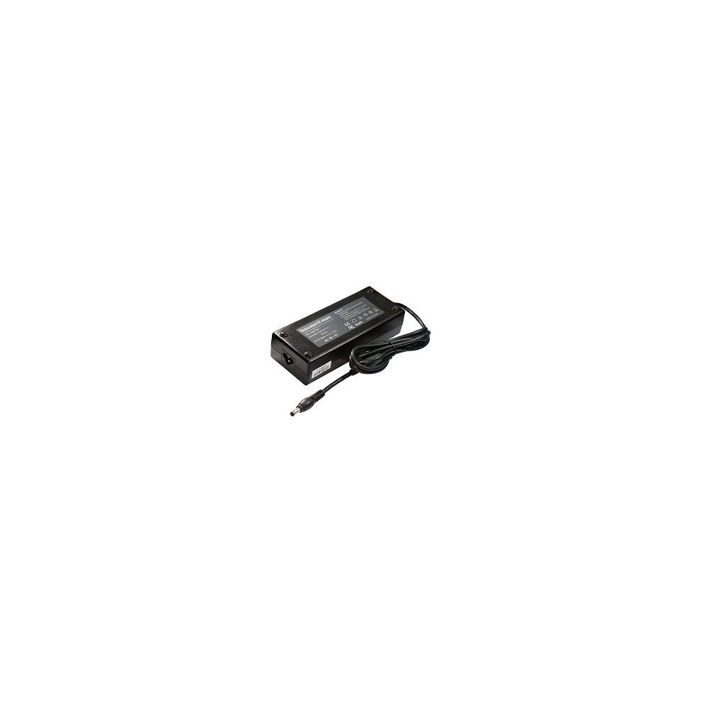 Black ASUS 0A001-00042100 power adapter with a rectangular design, labeled specifications, and a connected power cord, providing 65 W output for indoor use.