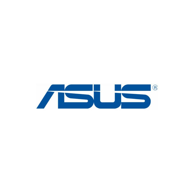 Black ASUS 65W power adapter with a compact design, featuring a rectangular shape and a prominent blue ASUS logo on the front.
