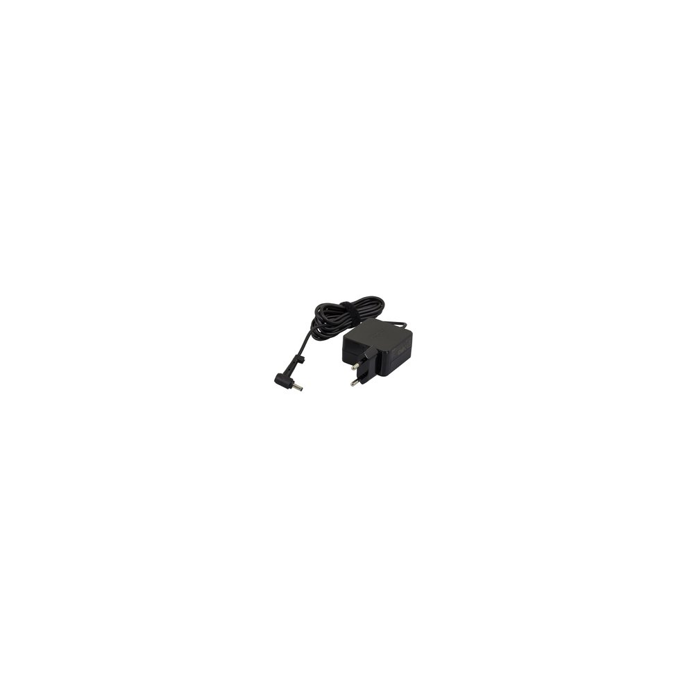 Black ASUS 0A001-00340100 power adapter with a compact design, featuring a detachable cord and a rectangular inverter for indoor use, rated at 33 W.
