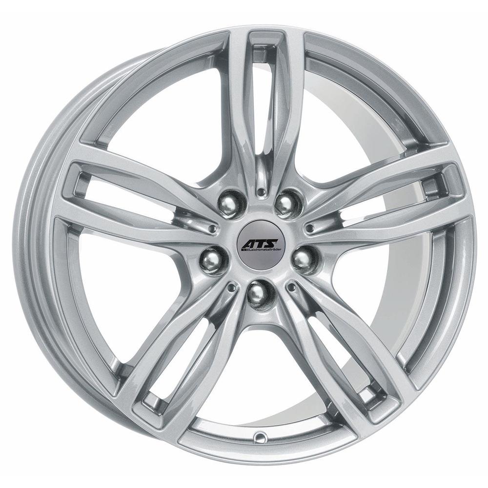 ATS Evolution Alloy Wheel in Polar Silver, featuring a sleek 5-spoke design, 16x7 inch size, ET40 offset, 5x120 PCD, and 72.6mm centre bore.