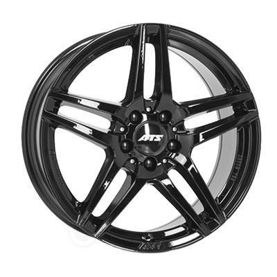 ATS Mizar Alloy Wheel in Diamond Black, featuring a sleek design with five spokes, measures 17x7.5 inches, ET36, 5x112 PCD, and a 66.5mm centre bore.