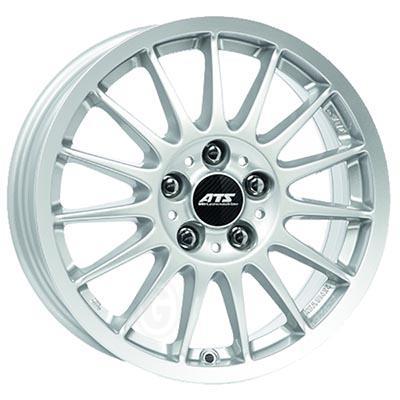ATS Streetrallye alloy wheel in Polar Silver, featuring a 16x6.5 inch size, ET38 offset, 5x105 PCD, and 56.6mm centre bore, showcasing a sleek, multi-spoke design.