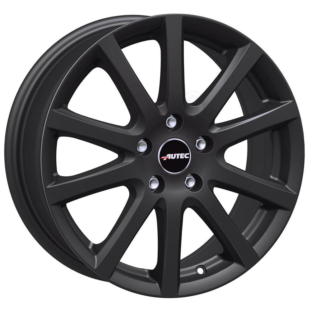 Autec Skandic alloy wheel in black matte finish, featuring a sleek 10-spoke design, 16x6.5 inch size, 5x108 PCD, ET50 offset, and 63.3mm center bore.