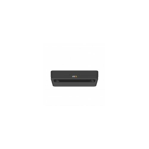 Black Axis 01787-001 People Counter with a sleek, rectangular design, featuring two lens openings for accurate counting and an AXIS logo on the front.