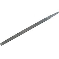 Round Bahco file, 300mm, with tapered end and textured surface for metalworking.