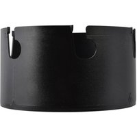 Black Bahco 3833-159-C holesaw with smooth cylindrical body and jagged cutting edge, 159mm diameter.