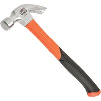 Bahco 428 Curved Fibreglass Claw Hammer with orange handle, black grip, and silver head.