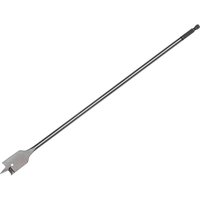 Long flat wood drill bit by Bahco, silver with a sharp spade tip and hex shank, designed for precision wood drilling.