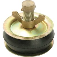Bailey Drain Test Plug with brass cap, black rubber seal, and wingnut for tightening.