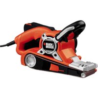 Orange Black and Decker KA88 belt sander with black handle, silver accents, and visible sanding belt.