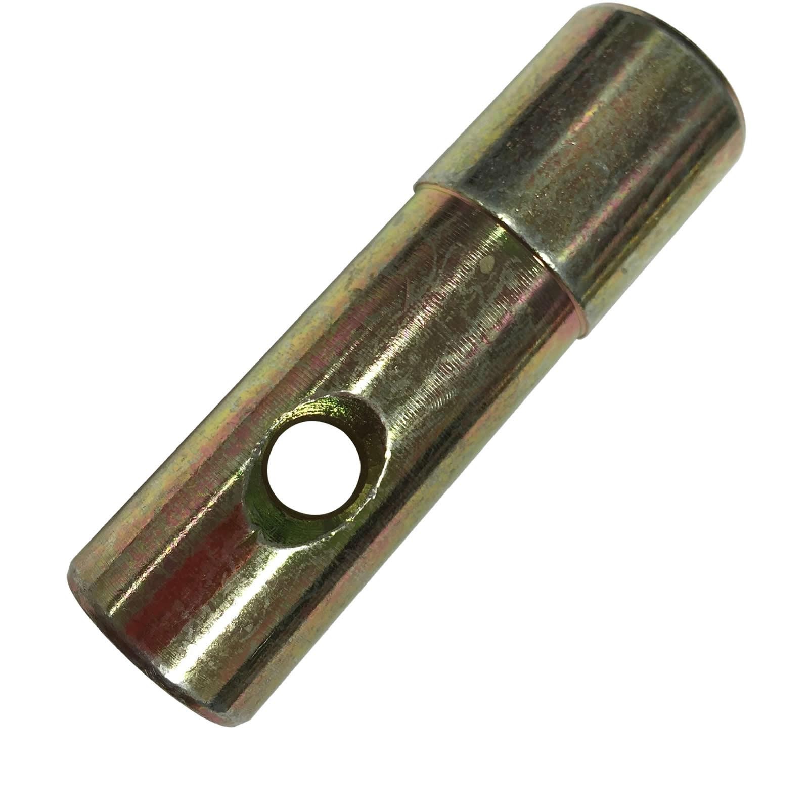 Black B5064 front head stand replacement lift pin, 20mm, featuring a shiny metallic finish with a cylindrical shape and a side hole for secure attachment.