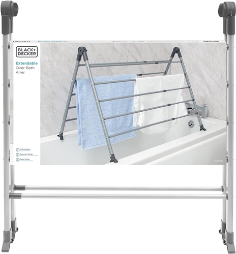 BLACK+DECKER Grey Over Bath Extendable Airer - image 5
