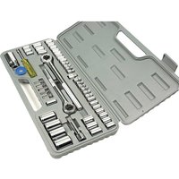 Gray BlueSpot 52 piece hex socket set with metric and imperial sizes in a plastic case with handle and organized layout.