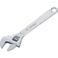Silver BlueSpot adjustable wrench with a hole in the handle and a movable jaw for gripping.