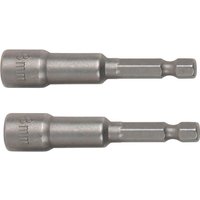 BlueSpot Magnetic Nut Driver set, silver, hexagonal socket, short shaft, magnetic tip, two pieces.