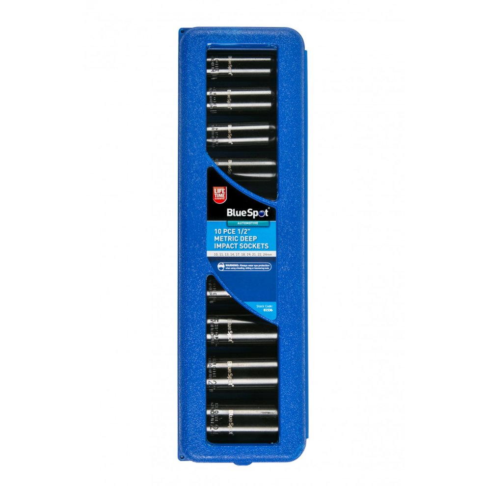 Bluespot Tools 1/2in Metric Deep Impact Socket Set 10-24mm - image 5