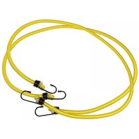 Yellow bungee cords with black hooks, 120cm length, 2-piece set by BlueSpot Tools.