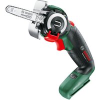 Bosch AdvancedCut 18 LI cordless saw with NanoBlade, green and black handle, red trigger, and compact design.