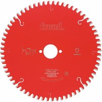 Red Bosch Freud cross cut saw blade, 230mm diameter, 48 teeth, central hole, model F03FS03721.