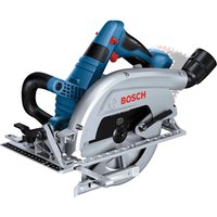 Blue and silver Bosch cordless circular saw with red accents, ergonomic handle, and 190mm blade.