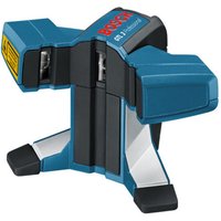 Blue Bosch GTL3 tile laser with three legs, black accents, and red Bosch logo on top.