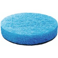 Blue Bosch Microfibre Non-Scratch Pad, round and textured, designed for Bosch UniversalBrush cleaning tool.