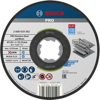 Bosch cutting disc 125mm, stainless steel, metal bonded, black center, red and blue text, pack of 10.