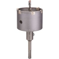 Bosch PRO SDS Plus-5 carbide core cutter drill bit, silver, cylindrical with cutting edges and central pilot bit.
