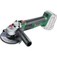Green Bosch 18V angle grinder with black handle, red switch, and 125mm disc, bare unit without battery.