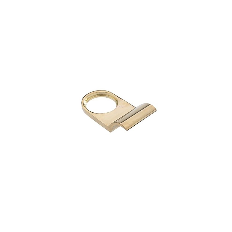 Brass cylinder door pull with a sleek, modern design featuring a rounded handle and a flat base for easy grip and installation.