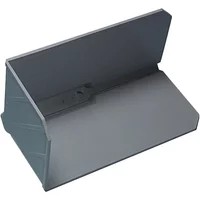 Gray plastic brick hod by Bailey with angled sides and flat back for carrying bricks.