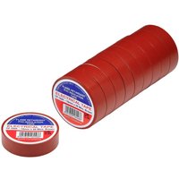 Brown PVC electrical insulation tape rolls, 19mm x 20m, pack of 10, with Draper Tools branding on labels.