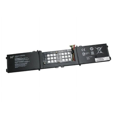 Black Li-ion notebook battery with a 4-cell design, labeled RC30-0287, featuring 15.4V, 4583 mAh, and 70.5Wh specifications, with visible wiring and safety symbols.