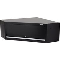 Black BUNKER modular corner wall cabinet, 865mm, with a sleek design and a lockable front panel.