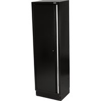 Black BUNKER Modular Tall Floor Cabinet with one door, sleek design, and 600mm width.