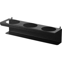 Black Bunker pegboard tool rack with three circular holders and a rectangular base.